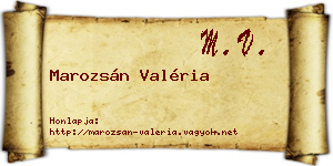Marozsán Valéria névjegykártya
