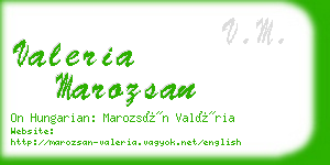 valeria marozsan business card